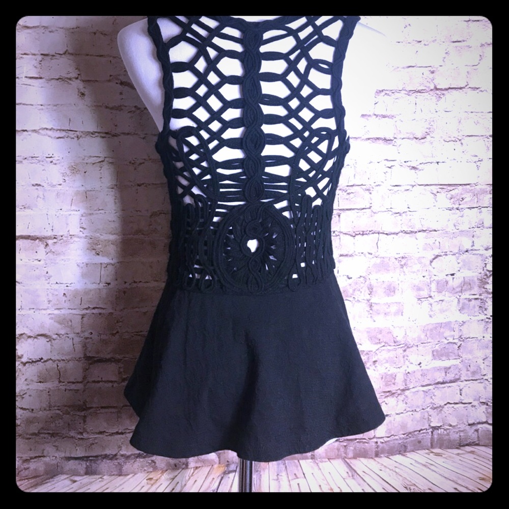 Free People backless romantic boho black hourglass